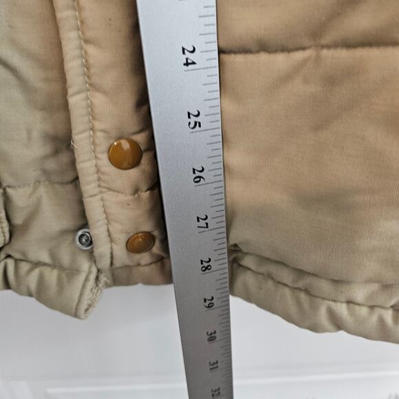Vintage Puffer Coat Mens Small Tan Brown 80s Utility Farm Ranch Western Warm - Picture 11 of 13